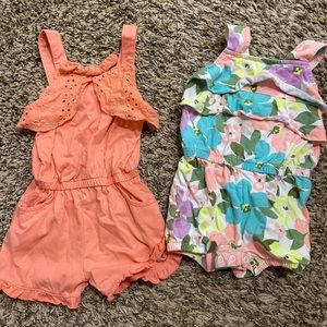 Set of Baby girl 12 month rompers